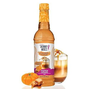 Jordan's Skinny Mixes Sugar Free Coffee Syrup, Holiday Pumpkin Caramel Coffee Flavoring Syrup, Zero Calorie Drink Mix for Lattes, Baking, Protein Shake, Dairy & Gluten Free, Kosher, 25.4 Fl Oz