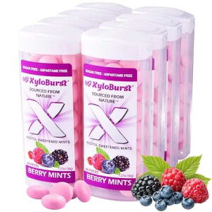 Focus Nutrition, XyloBurst �V���K�[�t���[ �L�V���g�[�� �~���g �L�����f�B�[ �W���[�A�x���[ �~���g�A1 �W���[������ 60 �� - 8 �p�b�N Focus Nutrition, XyloBurst Sugar-Free Xylitol Mint Candy Jars, Berry Mints, 60 P