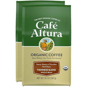 Cafe Altura Whole Bean Organic Coffee, Viennese Blend, 20 oz Bag (Pack Of 2)