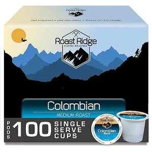 Roast Ridge Single Serve Coffee Pods, for Keurig K-Cup Brewers, Colombian Blend, Medium Roast, 100 Count