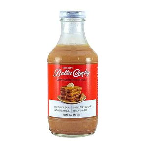 Uncle Bob's Butter Country Rich & Creamy Cinnamon Bun Flavored Buttermilk Syrup for Pancakes, Waffles, French Toast, & More, No Corn Syrup, Gluten Free, 16 fl oz Bottle