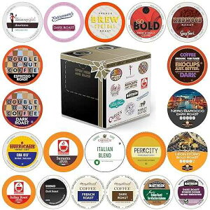Crazy Cups Perfect Samplers Coffee Pods Variety Pack, Bold and Dark Roast Coffee, Single Serve Cups for Keurig K-Cup Machines - Robust Assortment, 20 Count