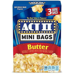 Act II Mini Bags Butter Microwave Popcorn, 1.58 oz., 3-Count Bags (Pack of 12)