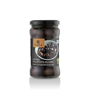 Gaea Pitted Greek Kalamata Olives - 10.2 oz. Jar - Non-GMO Preservative-Free and Low Sodium Healthy Snack