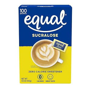 ���ʃV���K�[�p�P�b�g�A8.1�I���X (230�J���b�g) EQUAL Yellow Zero Calorie Sweetener, Sucralose Sugar Substitute, Zero Calorie Sugar Alternative Sweetener Packets, Sugar Alternative, 100 Ct (Pack of 1)