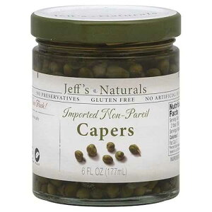 Jeffs Natural �A���m���p���C�� �P�[�p�[�A6 �I���X - 1 �P�[�X������ 6 �B Jeff's Garden Jeffs Natural Imported Non Pareil Capers, 6 Ounce - 6 per case.6