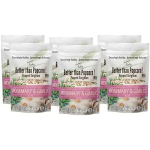 Nature Nate's LLC Nature Nate�fs Popped Sorghum, Rosemary & Garlic - Organic, Keto & Gluten Free, Healthy Snacks, Better Than Popcorn, Made in USA - 2 Ounce (Pack of 6)
