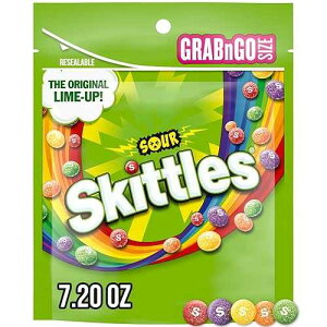 SKITTLES Sours Grab N Go, Sour Candy Mix for Sharing, Traveling, and More 7.2-Ounce (Pack of 1)