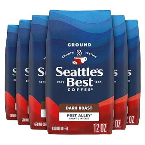 Seattle's Best Coffee Post Alley Blend Dark Roast Ground Coffee | 12 Ounce Bags (Pack of 6)