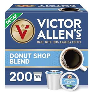 Victor Allen's Coffee Decaf Donut Shop Blend, Medium Roast, 200 Count, Single Serve Coffee Pods for Keurig K-Cup Brewers