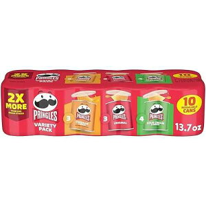 Pringles Potato Crisps Chips, Lunch Snacks, Variety Pack, 13.7oz Pack (10 Cans)