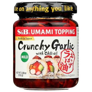 S&B ���[�� �J���J���K�[���b�N�g�b�s���O 3.9 �I���X (3 �p�b�N) S&B Chili Oil with Crunchy Garlic Topping 3.9 Ounce (Pack of 3)