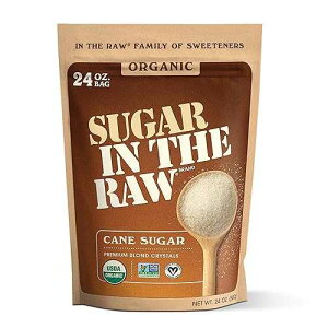Sugar In The Raw Organic White Granulated Sugar, 24 oz. Bag, Fair Trade & USDA Organic Certified Granulated Cane Sugar, Non-GMO Project Verified, Kosher, Vegan and Gluten Free