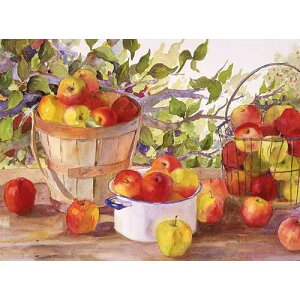 Ledgebay DIY t by Numbers Kit for Adults Unframed Canvas: Beginner to Advanced t by Numbers Kit - Kits Include Acrylic t set 4 Brushes & Tabletop Easel - (Apple Harvest 16 x 20 Unframed)