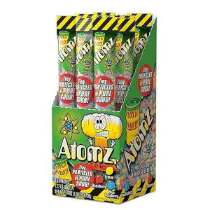 TOXIC WASTE Atomz�A�������A�X�g���x���[�A�u���[���Y�x���[�A2.12 �I���X (12 �p�b�N) TOXIC WASTE - Atomz - Sour, Tangy, Chewy Candy - 3 Assorted Flavors: Lemon, Strawberry, & Blue Raspberry - 2.12 oz. Tubes - 12-Pack