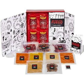 考え抜かれたDIY、オリジナルDIYホットソースキット、ギフトセットにはスカルガラスジャー4個、じょうご2個、調味料、手袋、レシピブックが含まれています。 The Good Hurt Fuego by Thoughtfully, DIY Hot Sauce Set, Includes 4 Skull Shaped Reusable G