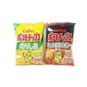�J���r�[ �|�e�g�`�b�v�X �o���h���p�b�N 200g 2�� Calbee Mega Potato Chips (Bundle, 2 Pack)