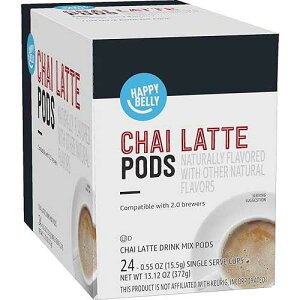 ??? ??? - ?? ?? ? ?? 2.0 K-? ??? ??, ?? ??, 24?? (?? ???) Happy Belly Tea Pods Compatible with 2.0 K-Cup Brewers, Chai Latte, 24 Count (Previously Solimo)