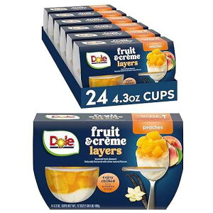 Dole Fruit Bowls Peaches & Creme Layers Snacks, 4.3oz 24 Total Cups