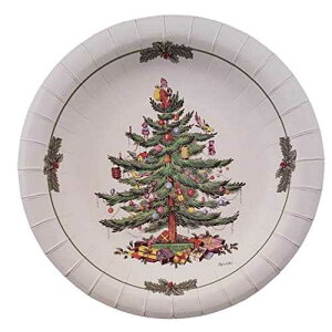 Spode �y�[�p�[ �N���X�}�X �c���[ �����`����/�f�U�[�g �v���[�g 16 �� Spode Paper Christmas Tree Luncheon/dessert Plates 16 Cnt