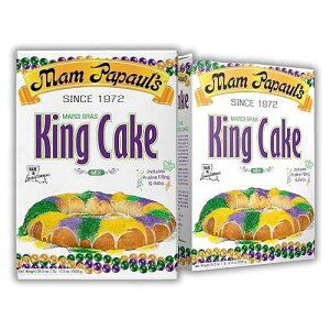 �}���E�p�p�E���Y �}���f�B�O�� �L���O�P�[�L�~�b�N�X �v�����l�t�B�����O���� (1�����ɂ�2�i) Mam Papaul's Mardi Gras King Cake Mix with Praline Filling (2 Items Per Order)