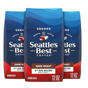 Seattle's Best Coffee Seattle�fs Best Coffee, Dark Roast Ground Coffee, 6th Ave Bistro, 100% Arabica, 3 Bags (12 oz Each)