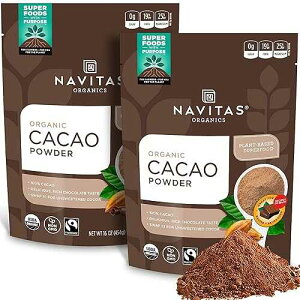 Navitas Organics �J�J�I�p�E�_�[�A16 �I���X �o�b�O (2 �p�b�N) ? �I�[�K�j�b�N�A���`�q�g�݊����A�t�F�A�g���[�h�A�O���e���t���[ (19-002) Navitas Organics Cacao Powder, 16 oz. Bags (Pack of 2) Organic, Non-GM