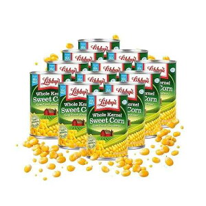 Libby's Whole Kernel Sweet Corn / Naturally Sweet Flavor / Golden Yellow / Just-Off-The-Cob Crispness / Seasoned with Sea Salt / Grown & Made in the USA / 15.25 oz cans (Pack of 12)