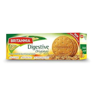 BRITANNIA Digestive Original Biscuits 14.11oz (400g) - Whole Wheat Flavor Cookies - Breakfast & Tea Time Healthy Snacks (Pack of 1)