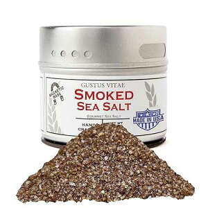 Natural Smoked Sea Salt Non GMO Verified Magnetic Tin Finishing Salt 3.0oz Crafted In Small Batches By Gustus Vitae #24