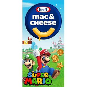 Kraft Mac & Cheese with Super Mario Power-Up Pasta Shapes, 1 Box, for Easy Dinner or Dinner Sides, Original Flavor, No Artificial Flavors, Preservatives or Dyes, 5.5 oz