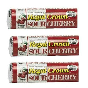 ���[�K���N���E�� �n�[�h�L�����f�B 3�p�b�N - �T���[�`�F���[�� - �ʕ Reeds Regal Crown Hard Candy 3 Pack - Sour Cherry Flavor - Individually Wrapped