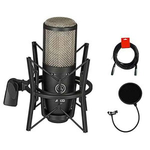 AKG Project Studio P220 Large Diaphragm Condenser Microphone With Pop Filter and XLR To XLR Cable