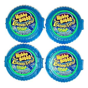 Generic Hubba Bubba Bubble Tape Sour Blue Raspberry | 6 Feet of Fun | 4 Pack