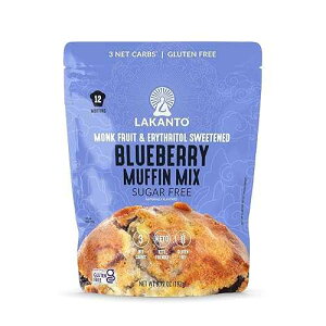 Lakanto Sugar Free Blueberry Muffin Mix - Naturally Flavored, Sweetened with Monk Fruit Sweetener, Keto Diet Friendly, Low Net Carbs, Gluten Free, Breakfast Food, Delicious, Easy to Make (6.77 oz)