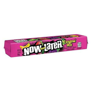 Now and Later Original Assorted Square Shaped Fruit Flavored Candy, 2.44 Ounce -- 288 per case.