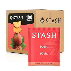 Stash Tea Peach Black Tea, Box of 100 Tea Bags (Packaging May Vary)