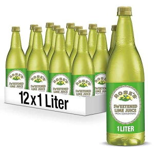 1?? (12? ?), ?? ??? ?? ??, 1?? ? (12? ?) Rose's Sweetened Lime Juice, 1 L bottle (Pack of 12), Made with Real Lime Juice, Mixer to Add to Cocktails and Non-Alchoholic Drinks, Trusted by Ba