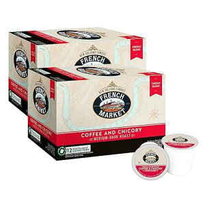 French Market Coffee & Chicory Medium-Dark Roast Single Serve Coffee Pods, 12ct Box (Pack of 2)