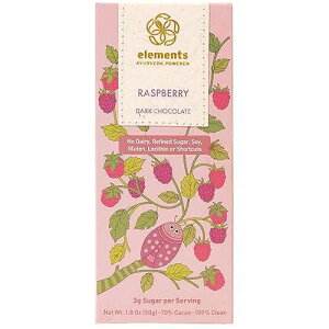 Elements Truffles Raspberry Bar w/Beetroot - Heavy Metal Tested - Dairy Free Chocolate Bar - Paleo, Gluten Free, Non-GMO, Raw & Organic Chocolate - Ayurveda Inspired Healthy Chocolate Bar - 1 Pack
