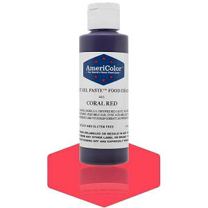 AmeriColor �H�i���F���A�R�[�������b�h �\�t�g�W�F���y�[�X�g�A4.5 �I���X AmeriColor Food Coloring, Coral Red Soft Gel Paste, 4.5 Ounce