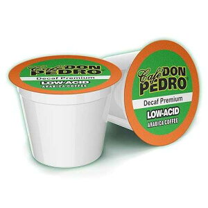 Cafe Don Pedro Decaf Premium Low Acid Coffee Pods For Keurig K-cup - Enjoy Tasty Coffee For Sensitive Stomach - 72 Low Acid K cups 100% Arabica, Stone Ground