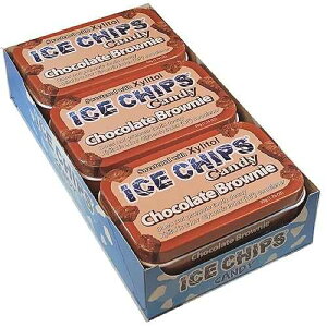 ICE CHIPS �L�V���g�[�� �L�����f�B�� (�`���R���[�g�u���E�j�[�A6 �p�b�N); �ʐ^�̂悤��ICE CHIPS BAND���܂܂�Ă��܂� ICE CHIPS Xylitol Candy Tins (Chocolate Brownie, 6 Pack); Includes ICE CHIPS BAND as shown