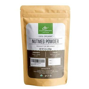Organic Nutmeg Powder (3.5 oz), Premium Grade, Harvested & Packed from a USDA Certified Organic Farm in Sri Lanka (stand up resealable pouch) CEYLONFLAVORS FRESH AND PURE Organic Nutmeg Powder (3.5 oz), Premium G