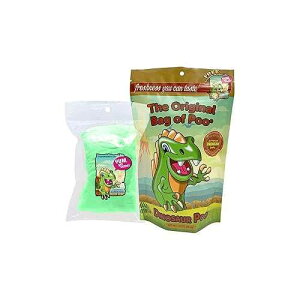 The Original Bag of Poo, Dinosaur Poo (Green Apple Flavor Cotton Candy) Novelty Poop Gag Gift. Free sticker inside.