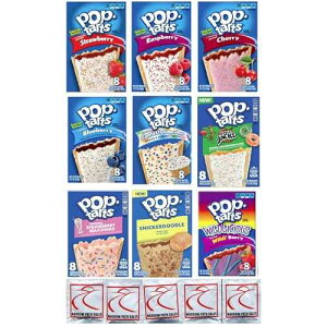 Narrow Path Sales Pop Tarts Variety Pack FRUIT FLAVORED Sampler, Bundle of 9 Different Flavors. Flavors Include: Strawberry, Blueberry, Raspberry, Cherry, Wildberry; Apple; Confetti; Snickerdoodle, Strawberry Milkshak