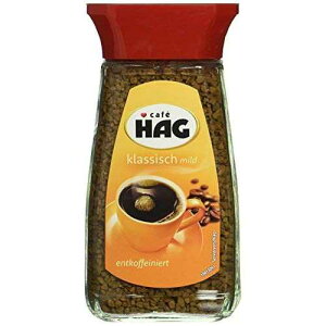 �J�t�F HAG �}�C���h �N���V�b�N DECAF �R�[�q�[ �K���X �W���[ 100g /1 ct. Cafe HAG Mild Classic DECAF coffee Glass Jar 100g /1 ct.