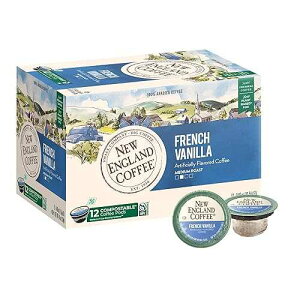 New England Coffee French Vanilla Medium Roast Single Serve Pods, 12ct Box (Pack of 6)