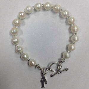 �W���p�[�� �f���^ �K���} �\�����e�B �O���[�N �g�O�� �u���X���b�g Ann Peden Jewelry Freshwater Pearl Delta Gamma Sorority Greek Toggle Bracelet