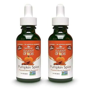 SweetLeaf Sweet Drops - Flavored Stevia Liquid Sweetener, Organic Stevia Extract, Zero Calories, Gluten Free, Keto Friendly, Non GMO, Natural Flavor - Pumpkin Spice, 2 Fl Oz (Pack of 2)